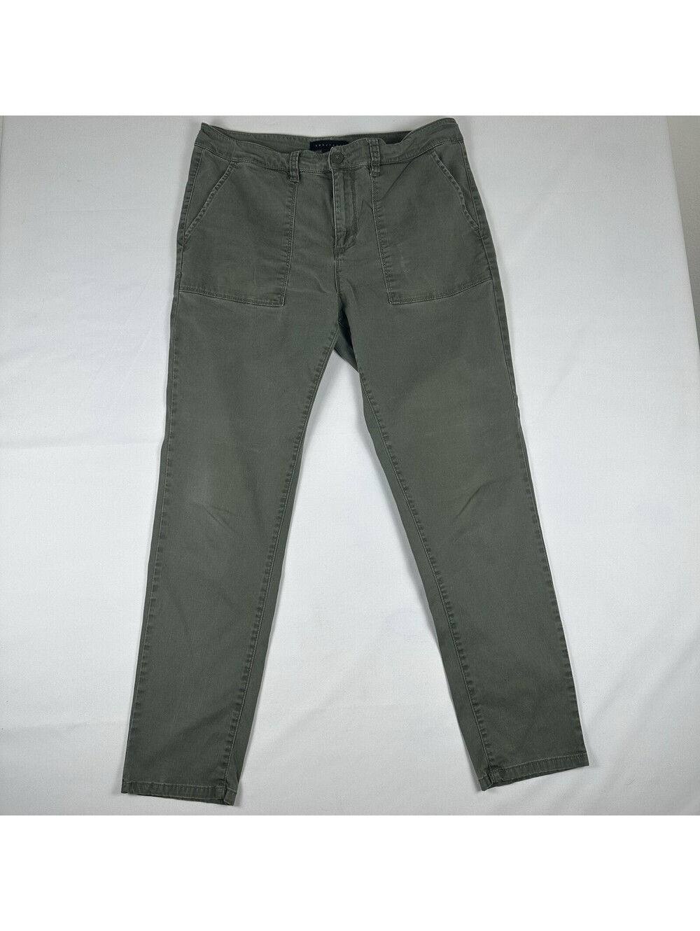 Sanctuary Womens L Olive Green Utility Pants Skinny Cotton Tencel Blend